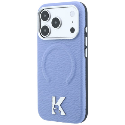 Capa MagSafe para Apple iPhone 18 Pro / 17 Pro, Karl Lagerfeld, Grained Embossed Ring, Azul-claro