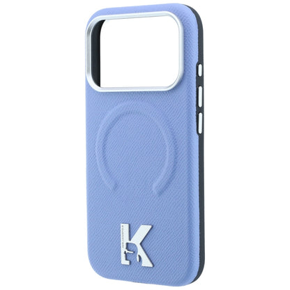 Capa MagSafe para Apple iPhone 18 Pro / 17 Pro, Karl Lagerfeld, Grained Embossed Ring, Azul-claro