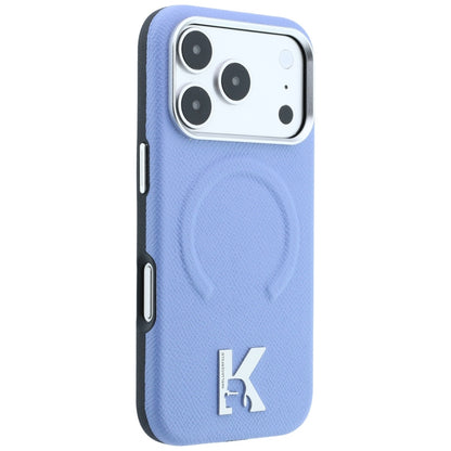 Capa MagSafe para Apple iPhone 18 Pro / 17 Pro, Karl Lagerfeld, Grained Embossed Ring, Azul-claro