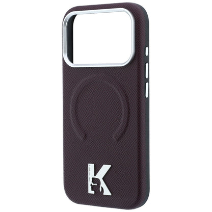 MagSafe Case for Apple iPhone 18 Pro / 17 Pro, Karl Lagerfeld, Grained Embossed Ring, Burgundy