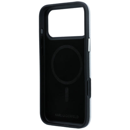 MagSafe Case for Apple iPhone 18 Pro / 17 Pro, Karl Lagerfeld, Grained Karl Head's Metal, Gray