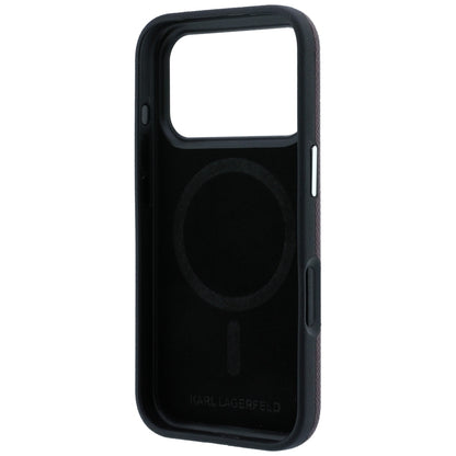 Capa MagSafe para Apple iPhone 18 Pro / 17 Pro, Karl Lagerfeld, Metal Texturizado Karl Head, Vinho