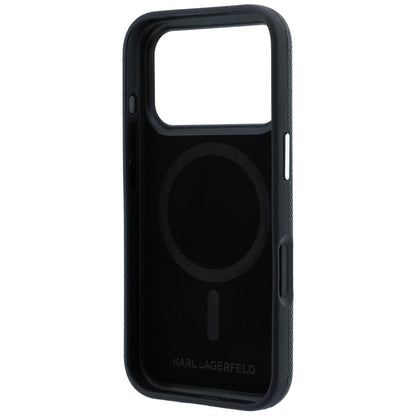 Capa MagSafe para Apple iPhone 18 Pro / 17 Pro, Karl Lagerfeld, Grained KC Heads, Preta