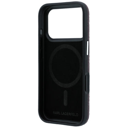 MagSafe Case for Apple iPhone 18 Pro / 17 Pro, Karl Lagerfeld, Grained Metal Logo, Burgundy