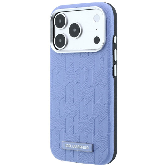 Capa MagSafe para Apple iPhone 18 Pro / 17 Pro, Karl Lagerfeld, Logo em Resina Monocromática Granulada, Azul
