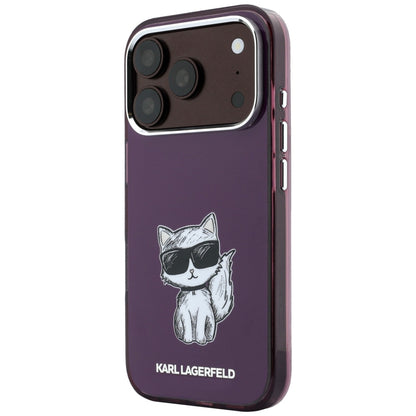 Capa MagSafe para Apple iPhone 18 Pro / 17 Pro, Karl Lagerfeld, HC IML Choupette Body Sketch Print, Vinho