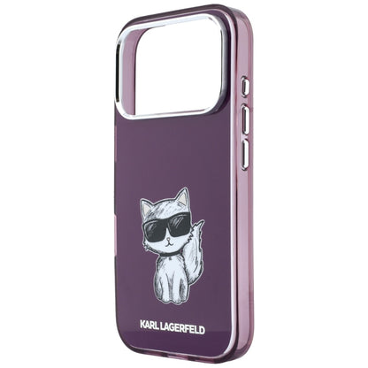 Capa MagSafe para Apple iPhone 18 Pro / 17 Pro, Karl Lagerfeld, HC IML Choupette Body Sketch Print, Vinho