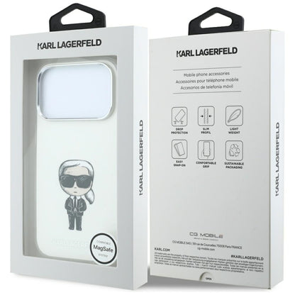 Capa MagSafe para Apple iPhone 18 Pro / 17 Pro, Karl Lagerfeld, HC IML Ikonik Sketch Print, Bege
