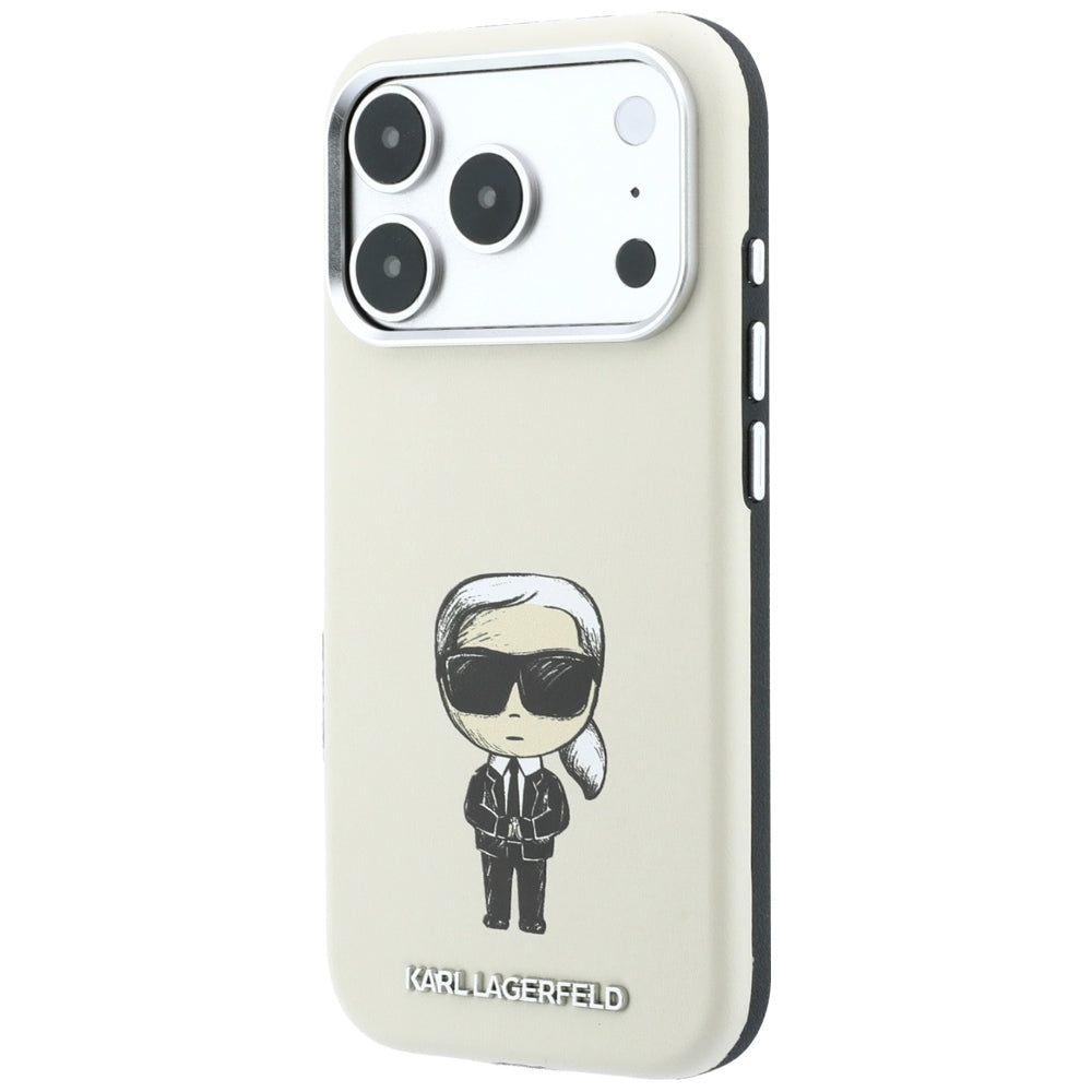 Capa MagSafe para Apple iPhone 18 Pro / 17 Pro, Karl Lagerfeld, Ikonik Sketch, Bege