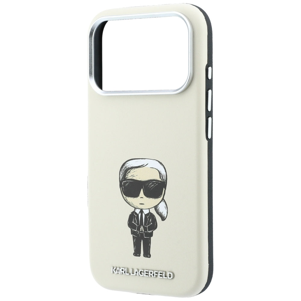 Capa MagSafe para Apple iPhone 18 Pro / 17 Pro, Karl Lagerfeld, Ikonik Sketch, Bege