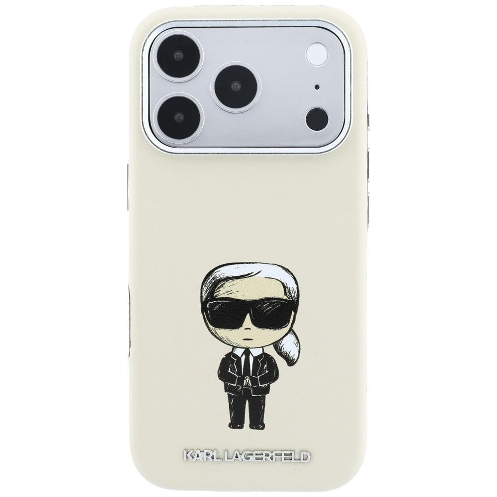 Capa MagSafe para Apple iPhone 18 Pro / 17 Pro, Karl Lagerfeld, Ikonik Sketch, Bege