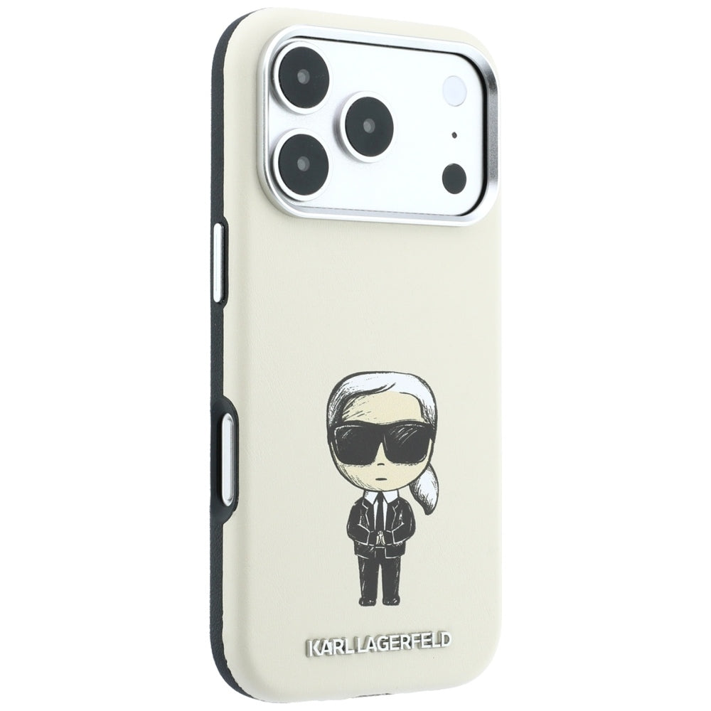 Capa MagSafe para Apple iPhone 18 Pro / 17 Pro, Karl Lagerfeld, Ikonik Sketch, Bege
