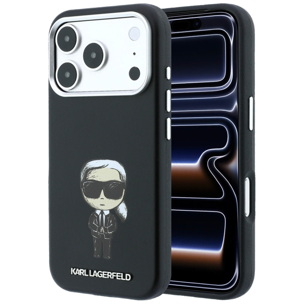 Capa MagSafe para Apple iPhone 18 Pro / 17 Pro, Karl Lagerfeld, Ikonik Sketch, Preta