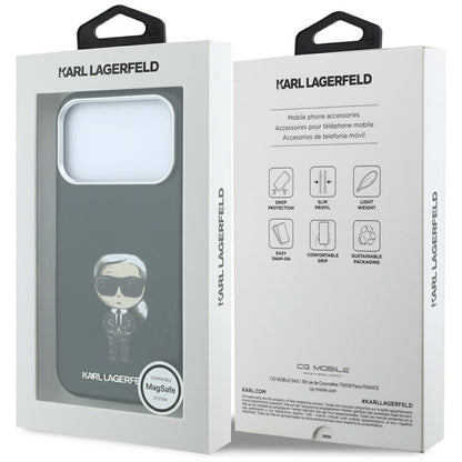Capa MagSafe para Apple iPhone 18 Pro / 17 Pro, Karl Lagerfeld, Ikonik Sketch, Preta