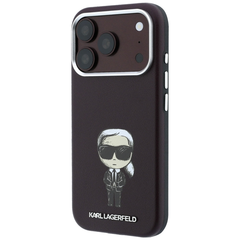 Capa MagSafe para Apple iPhone 18 Pro / 17 Pro, Karl Lagerfeld, Ikonik Sketch, Vinho