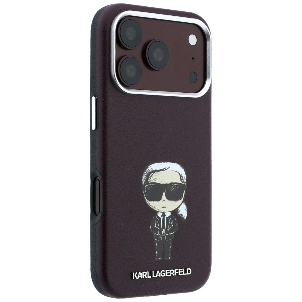 Capa MagSafe para Apple iPhone 18 Pro / 17 Pro, Karl Lagerfeld, Ikonik Sketch, Vinho