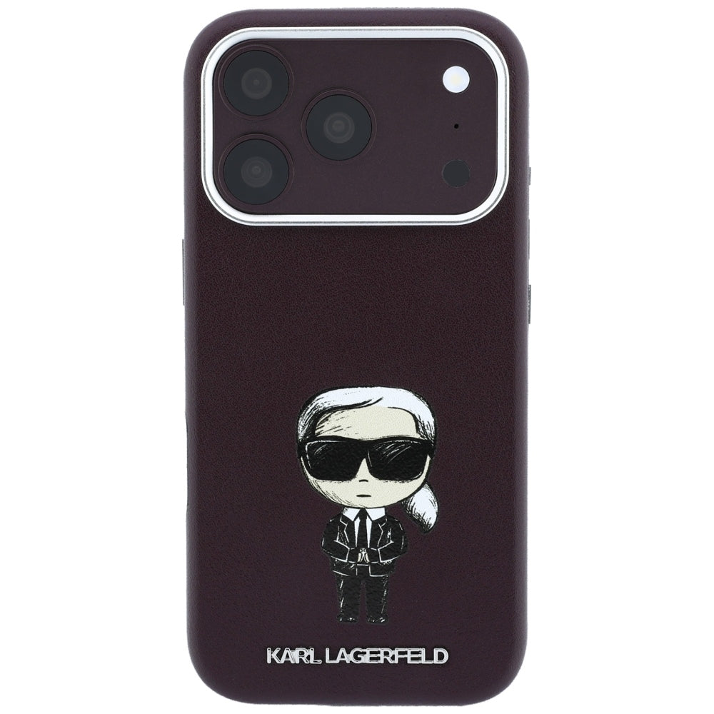 Capa MagSafe para Apple iPhone 18 Pro / 17 Pro, Karl Lagerfeld, Ikonik Sketch, Vinho
