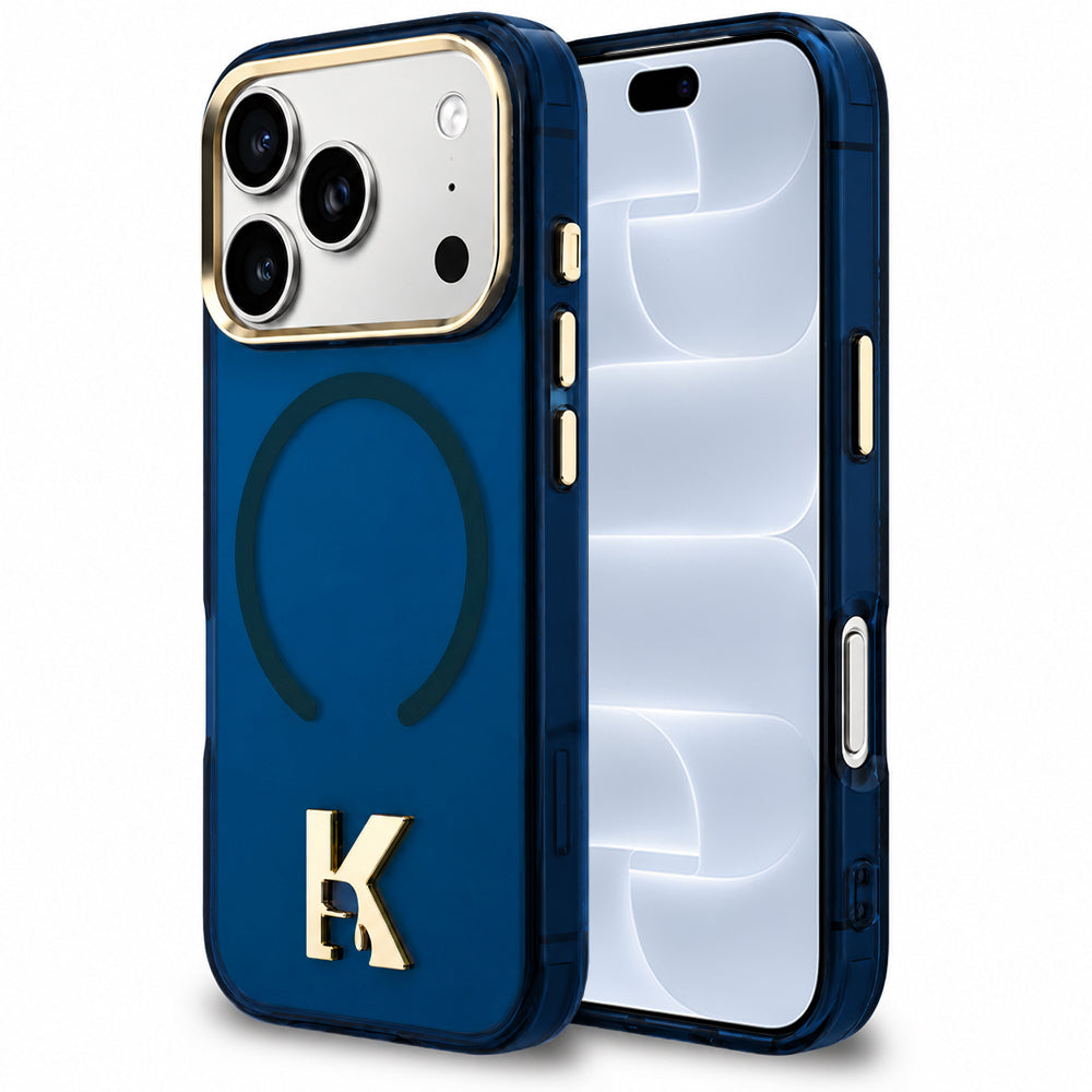 Capa MagSafe para Apple iPhone 18 Pro / 17 Pro, Karl Lagerfeld, IML Karl Head Logo, Azul
