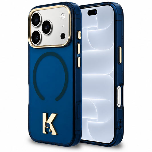 Capa MagSafe para Apple iPhone 18 Pro / 17 Pro, Karl Lagerfeld, IML Karl Head Logo, Azul