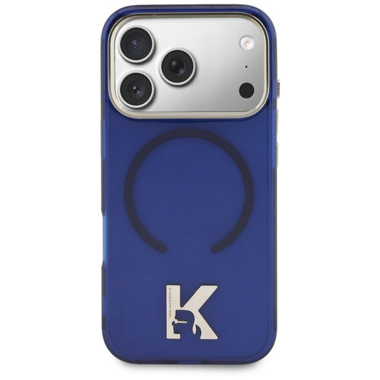 Capa MagSafe para Apple iPhone 18 Pro / 17 Pro, Karl Lagerfeld, IML Karl Head Logo, Azul