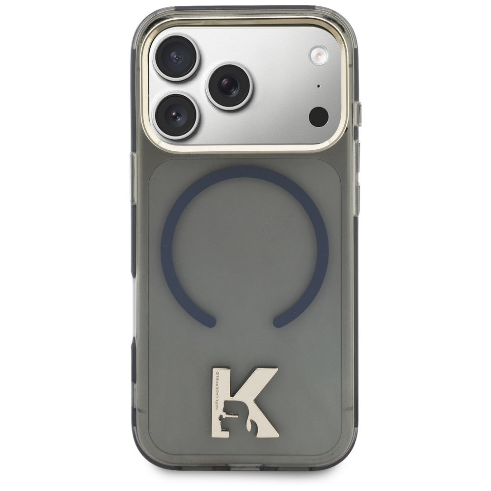 Capa MagSafe para Apple iPhone 18 Pro / 17 Pro, Karl Lagerfeld, IML Karl Head Logo, Preta