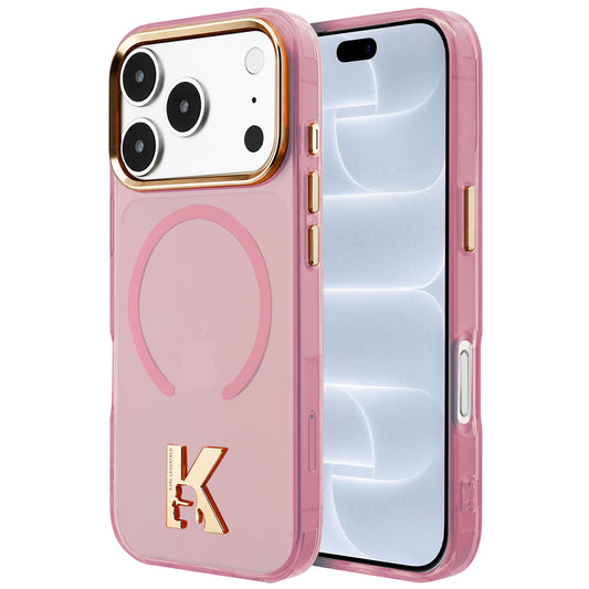 Capa MagSafe para Apple iPhone 18 Pro / 17 Pro, Karl Lagerfeld, IML Karl Head Logo, Rosa