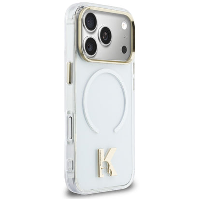 Capa MagSafe para Apple iPhone 18 Pro / 17 Pro, Karl Lagerfeld, IML Karl Head Logo, Transparente