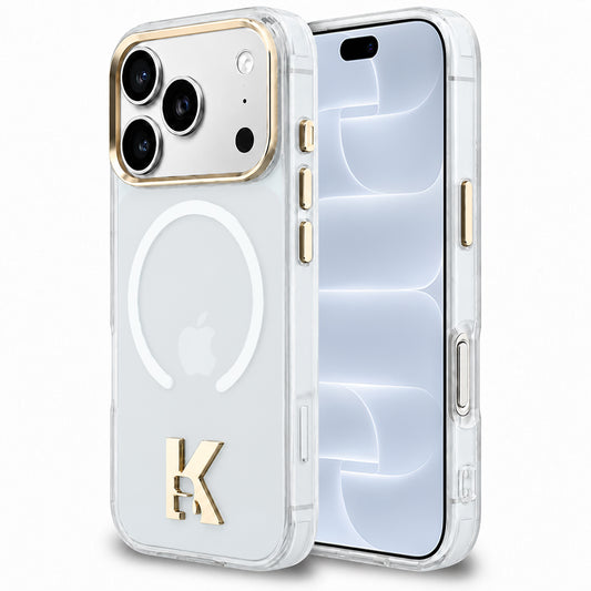 Capa MagSafe para Apple iPhone 18 Pro / 17 Pro, Karl Lagerfeld, IML Karl Head Logo, Transparente