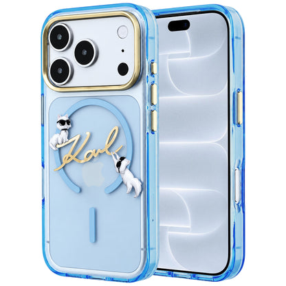 Capa MagSafe para Apple iPhone 18 Pro / 17 Pro, Karl Lagerfeld, IML Karl Script Logo, Azul
