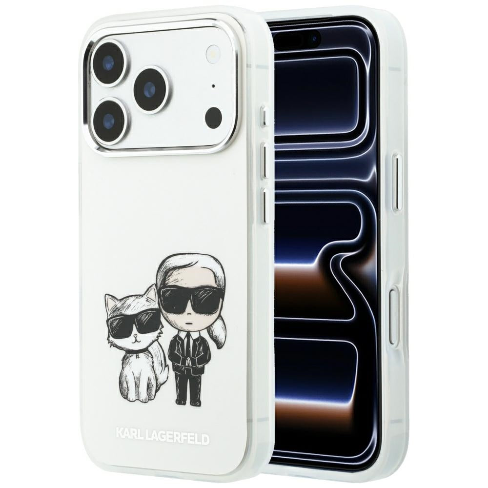 Capa MagSafe para Apple iPhone 18 Pro / 17 Pro, Karl Lagerfeld, IML KC Bodies Sketch Print, Bege