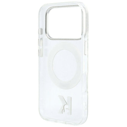 Capa MagSafe para Apple iPhone 18 Pro / 17 Pro, Karl Lagerfeld, Suporte de Anel IML Kameo Metal, Transparente