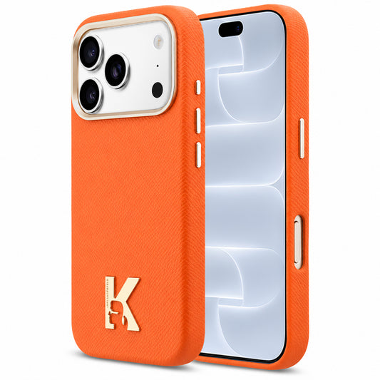 Capa MagSafe para Apple iPhone 18 Pro / 17 Pro, Karl Lagerfeld, Logótipo da Cabeça do Karl, Laranja