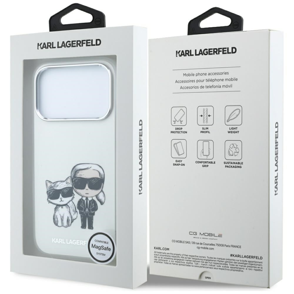 Capa MagSafe para Apple iPhone 18 Pro / 17 Pro, Karl Lagerfeld, KC Bodies Sketch, Bege