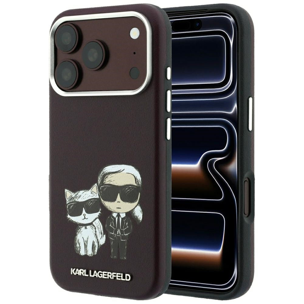 Capa MagSafe para Apple iPhone 18 Pro / 17 Pro, Karl Lagerfeld, KC Bodies Sketch, Vinho