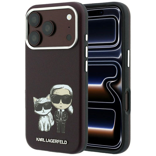 Capa MagSafe para Apple iPhone 18 Pro / 17 Pro, Karl Lagerfeld, KC Bodies Sketch, Vinho