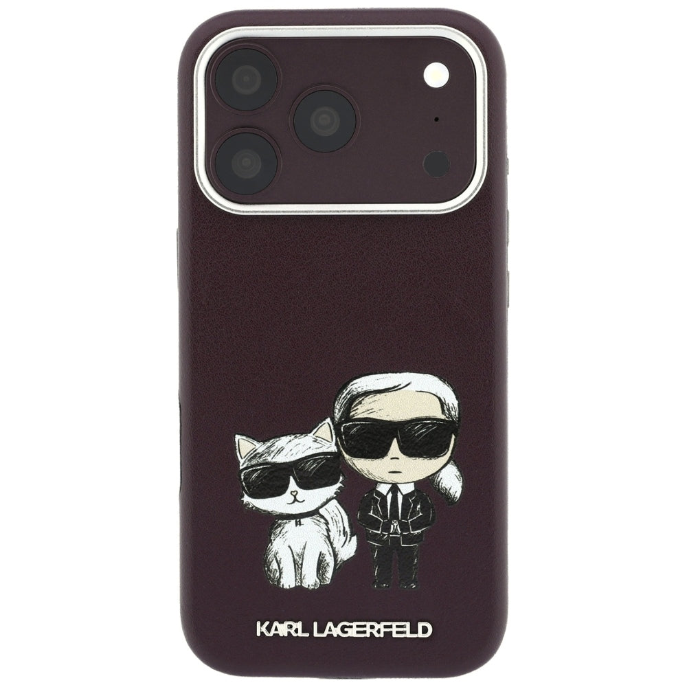 Capa MagSafe para Apple iPhone 18 Pro / 17 Pro, Karl Lagerfeld, KC Bodies Sketch, Vinho