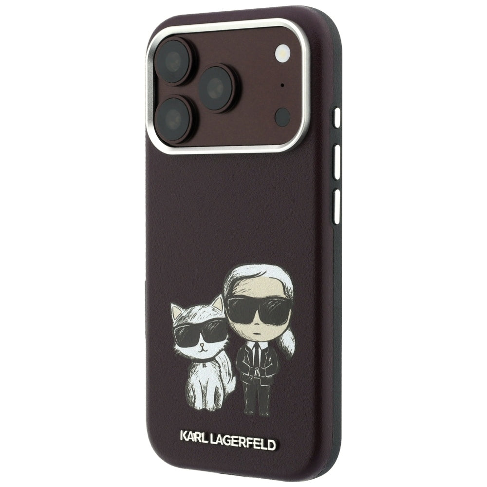 Capa MagSafe para Apple iPhone 18 Pro / 17 Pro, Karl Lagerfeld, KC Bodies Sketch, Vinho