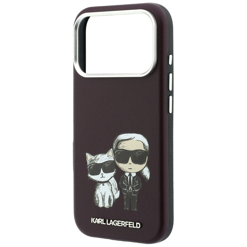 Capa MagSafe para Apple iPhone 18 Pro / 17 Pro, Karl Lagerfeld, KC Bodies Sketch, Vinho