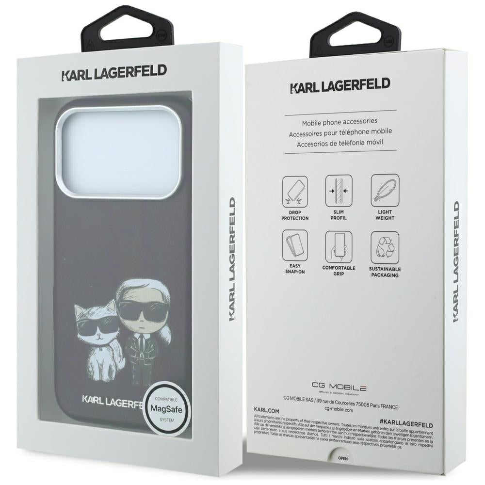 Capa MagSafe para Apple iPhone 18 Pro / 17 Pro, Karl Lagerfeld, KC Bodies Sketch, Vinho