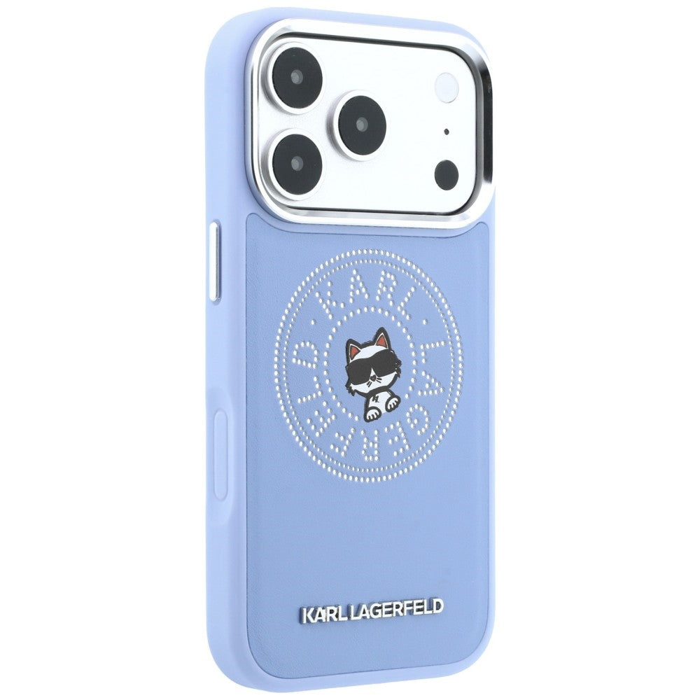 Capa MagSafe para Apple iPhone 18 Pro / 17 Pro, Karl Lagerfeld, Point and Choupette Sketch, Azul