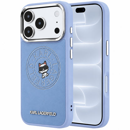 Capa MagSafe para Apple iPhone 18 Pro / 17 Pro, Karl Lagerfeld, Point and Choupette Sketch, Azul