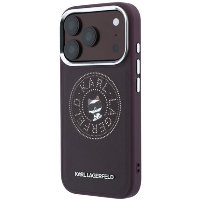 Capa MagSafe para Apple iPhone 18 Pro / 17 Pro, Karl Lagerfeld, Point and Choupette Sketch, Vinho