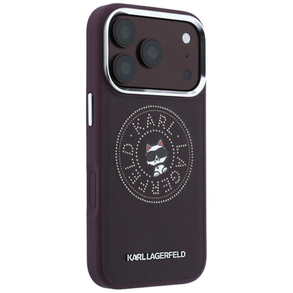 Capa MagSafe para Apple iPhone 18 Pro / 17 Pro, Karl Lagerfeld, Point and Choupette Sketch, Vinho
