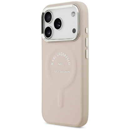 Capa MagSafe para Apple iPhone 18 Pro / 17 Pro, Karl Lagerfeld, Anel Karl RSG Logo, Rosa