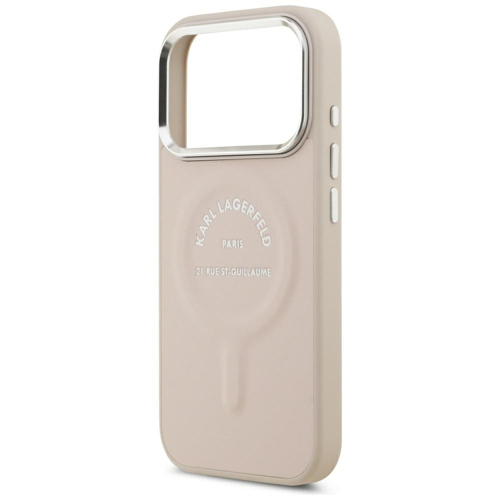 Capa MagSafe para Apple iPhone 18 Pro / 17 Pro, Karl Lagerfeld, Anel Karl RSG Logo, Rosa