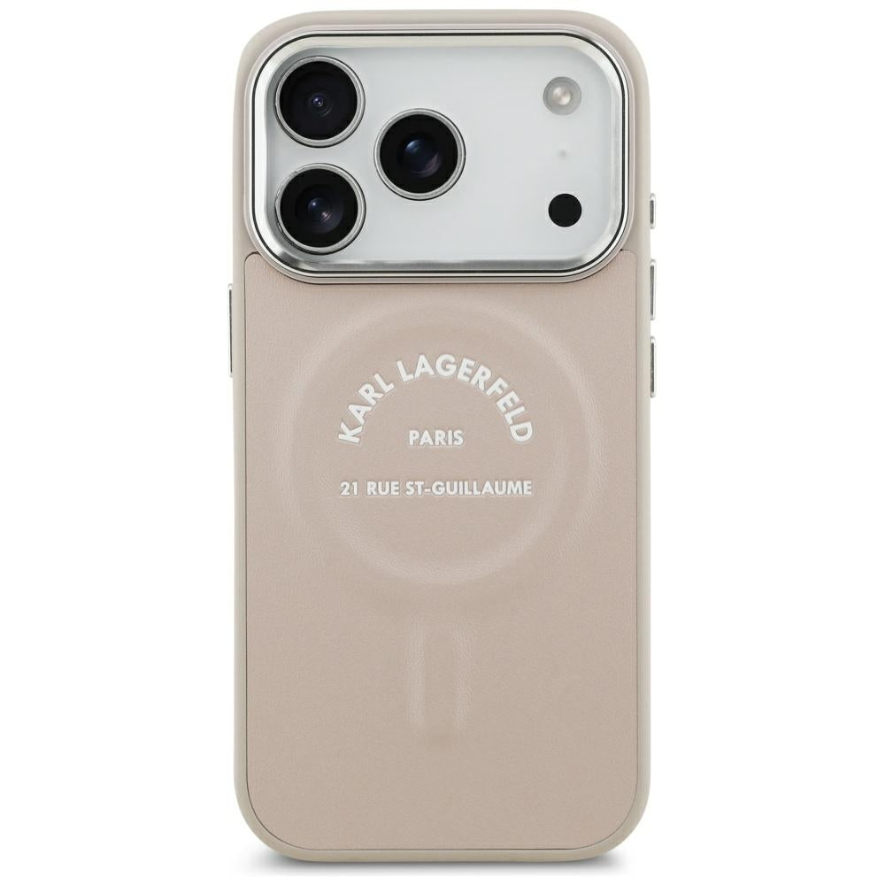 Capa MagSafe para Apple iPhone 18 Pro / 17 Pro, Karl Lagerfeld, Anel Karl RSG Logo, Rosa