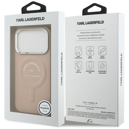 Capa MagSafe para Apple iPhone 18 Pro / 17 Pro, Karl Lagerfeld, Anel Karl RSG Logo, Rosa