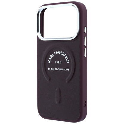 Capa MagSafe para Apple iPhone 18 Pro / 17 Pro, Karl Lagerfeld, Anel Karl RSG Logo, Vinho