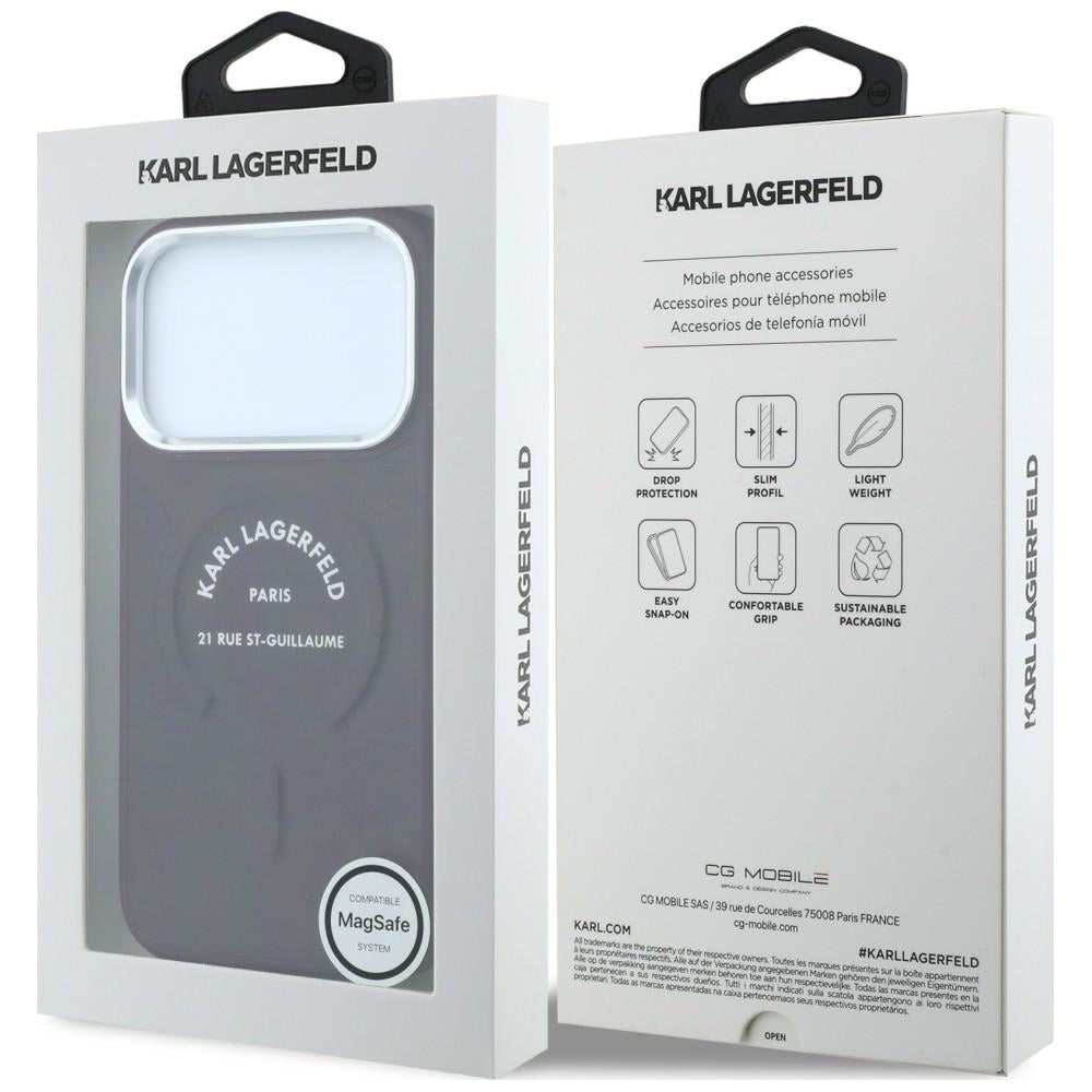Capa MagSafe para Apple iPhone 18 Pro / 17 Pro, Karl Lagerfeld, Anel Karl RSG Logo, Vinho