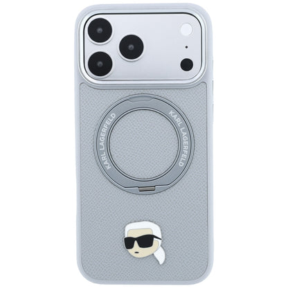 Capa MagSafe para Apple iPhone 18 Pro / 17 Pro, Karl Lagerfeld, Ring Stand 360 Karl Pin, Cinzento
